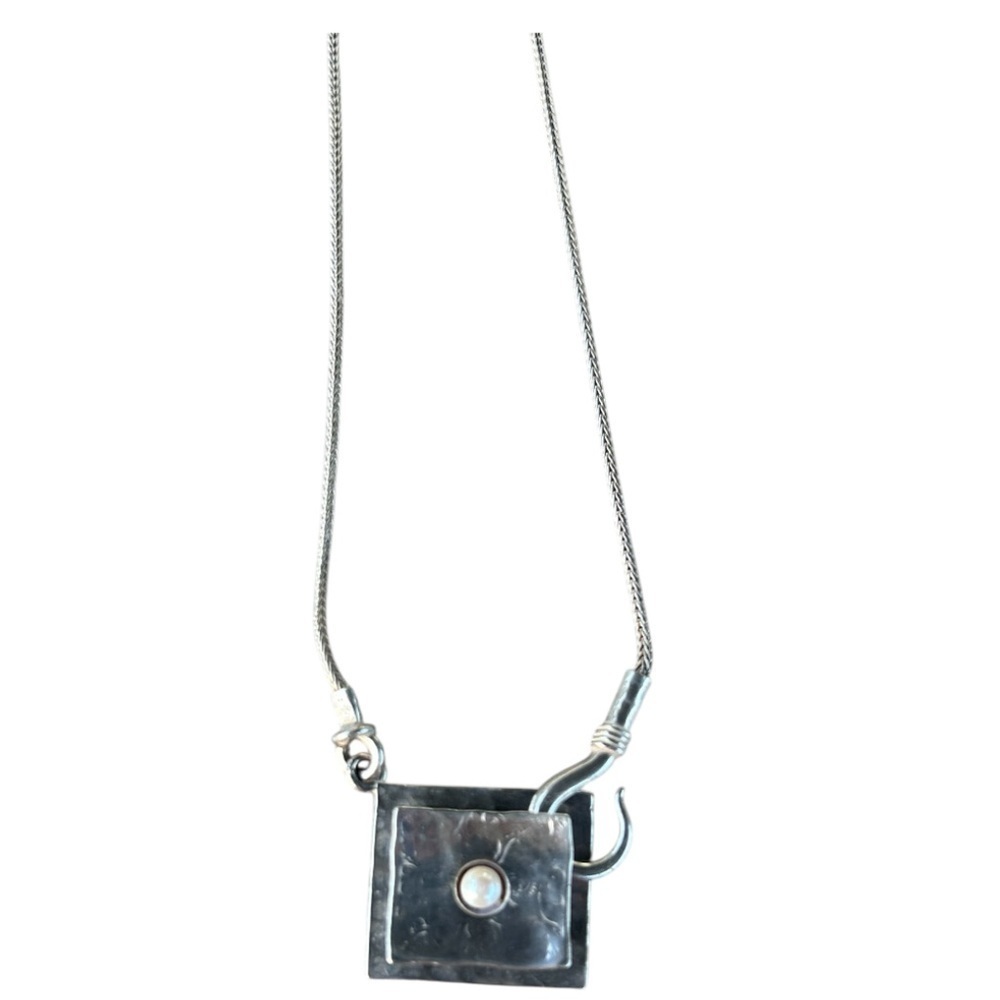 Silpada Didae vintage sterling silver and pearl hook clasp necklace - Picture 4 of 8